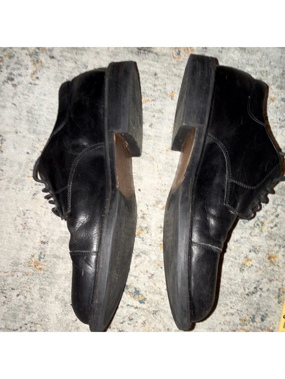 Johnston & Murphy Men’s Black Leather Lace-Up Cap Toe Oxford Dress Shoes 11M